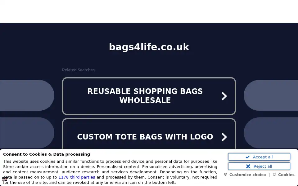 Screenshot of bags4life.co.uk