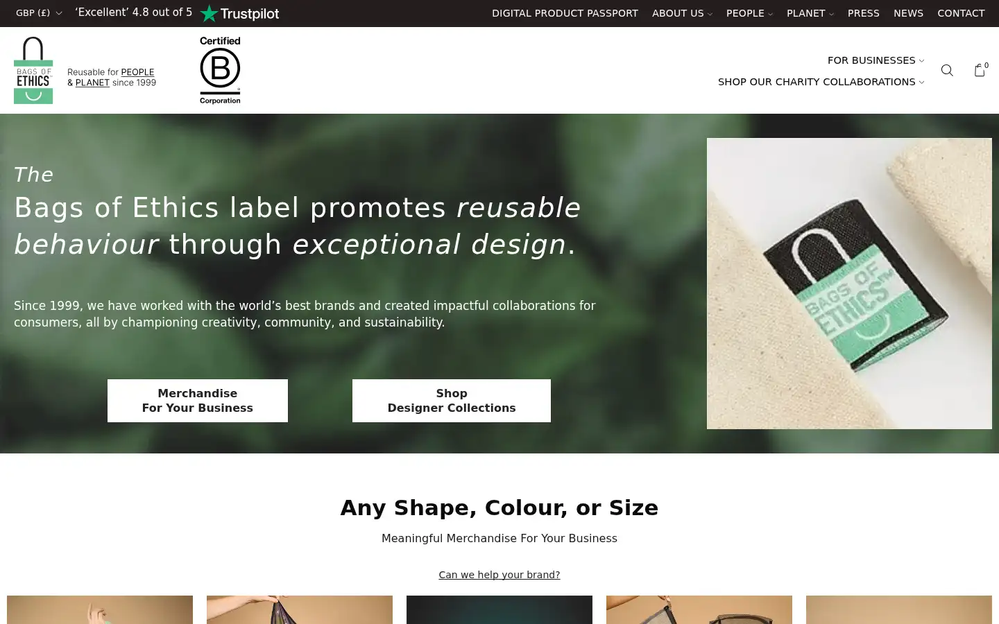 Screenshot of bagsofethics.org