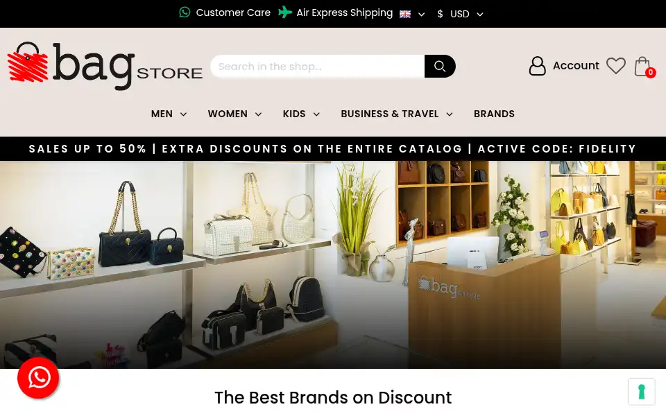 Screenshot of bagstoreshop.com