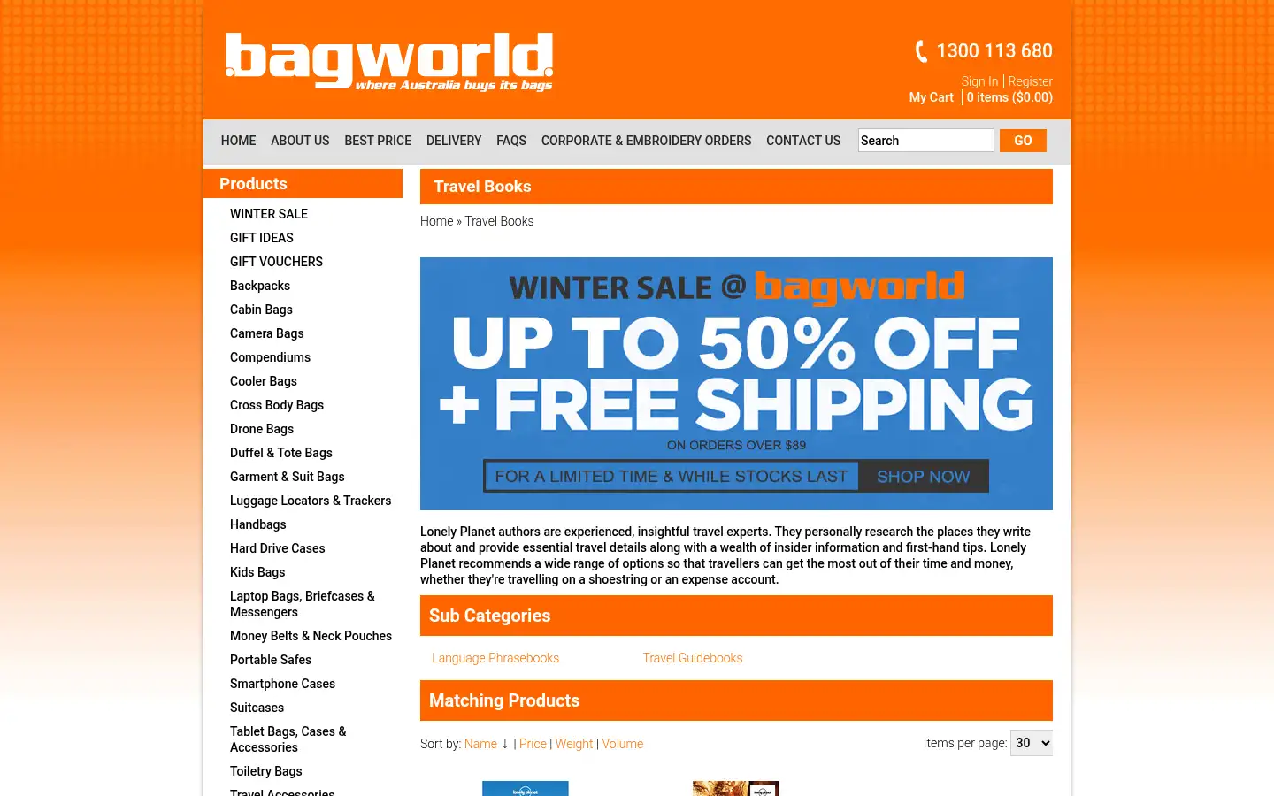 Screenshot of bagworld.com.au