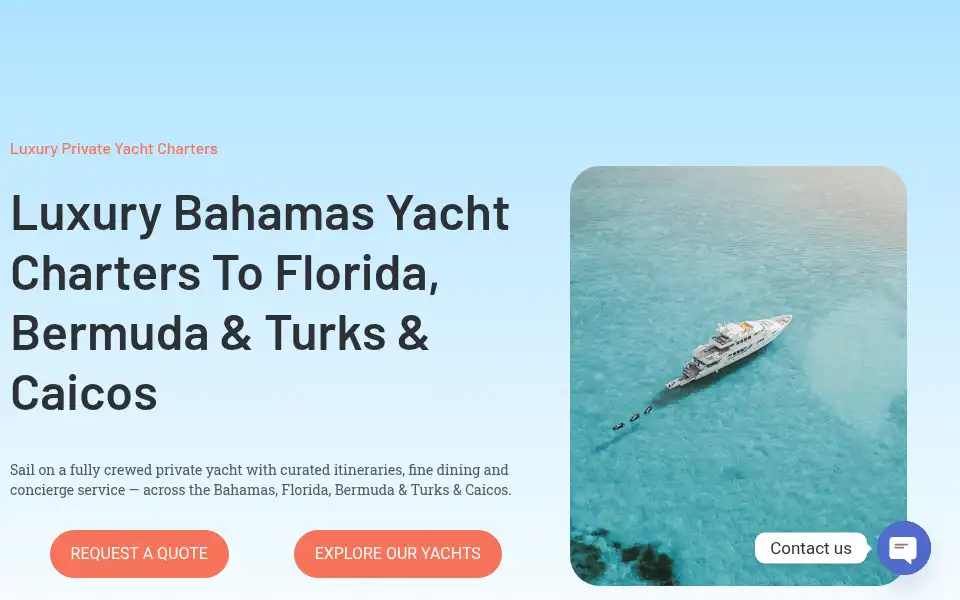 Screenshot of bahamasyachtcharters.com