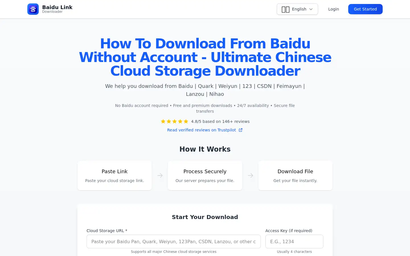 Screenshot of baidulinkdownloader.com
