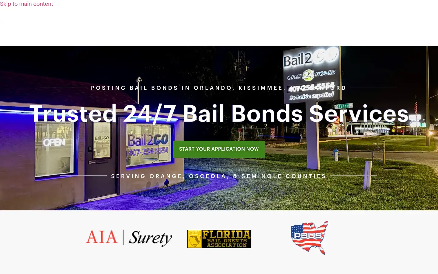 Screenshot of bail2go.com