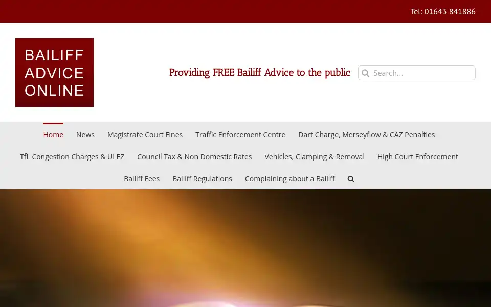 Screenshot of bailiffadviceonline.co.uk