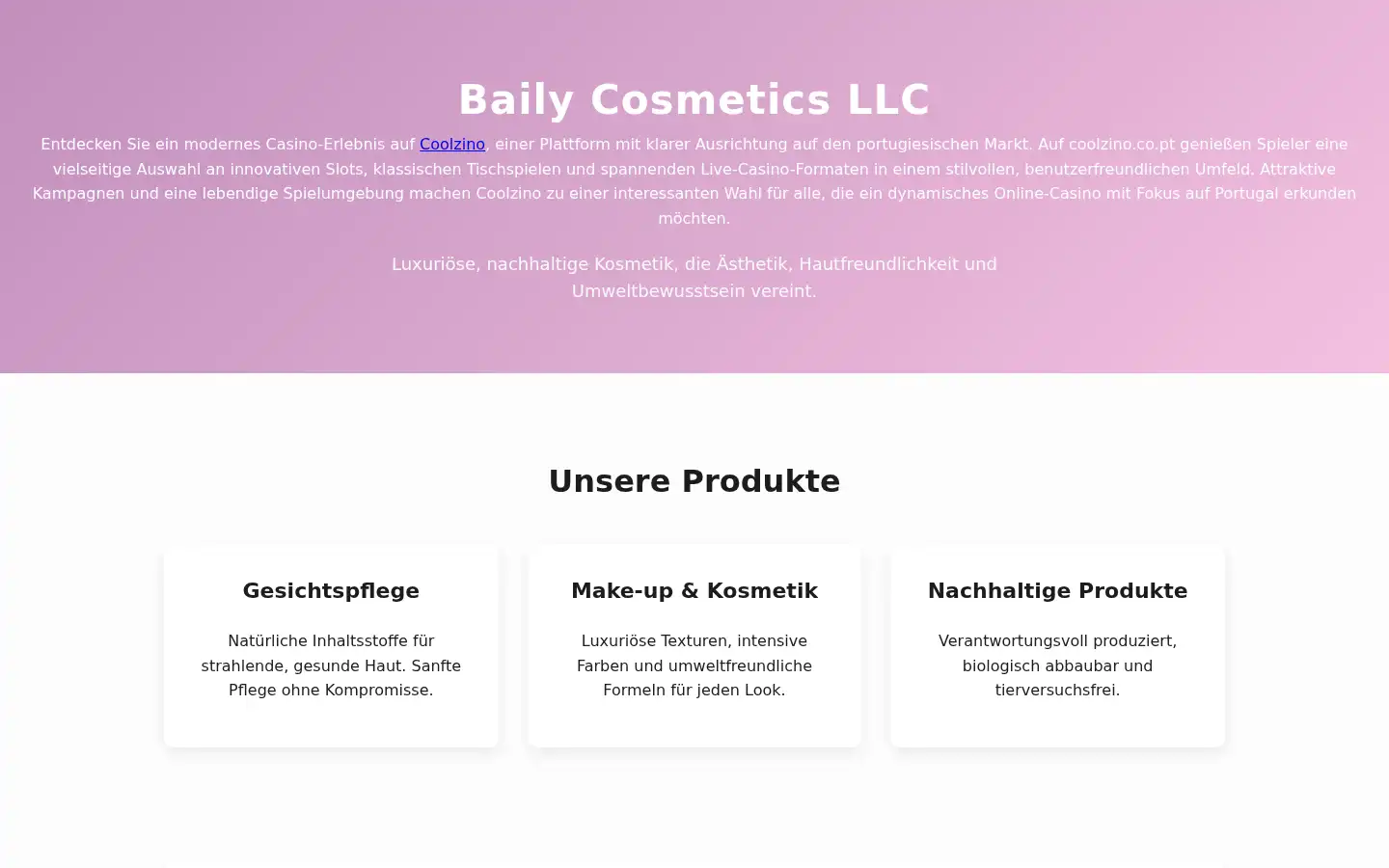 Screenshot of bailycosmetics.com