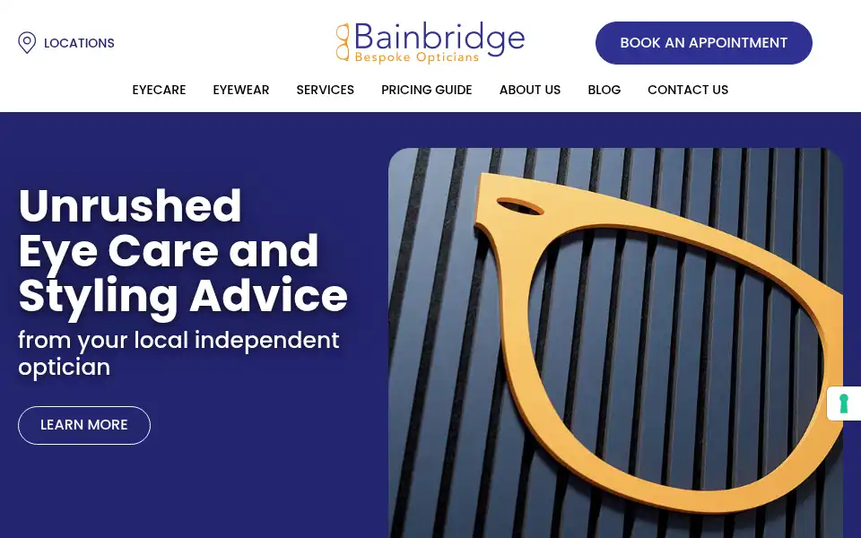 Screenshot of bainbridgebespokeopticians.co.uk