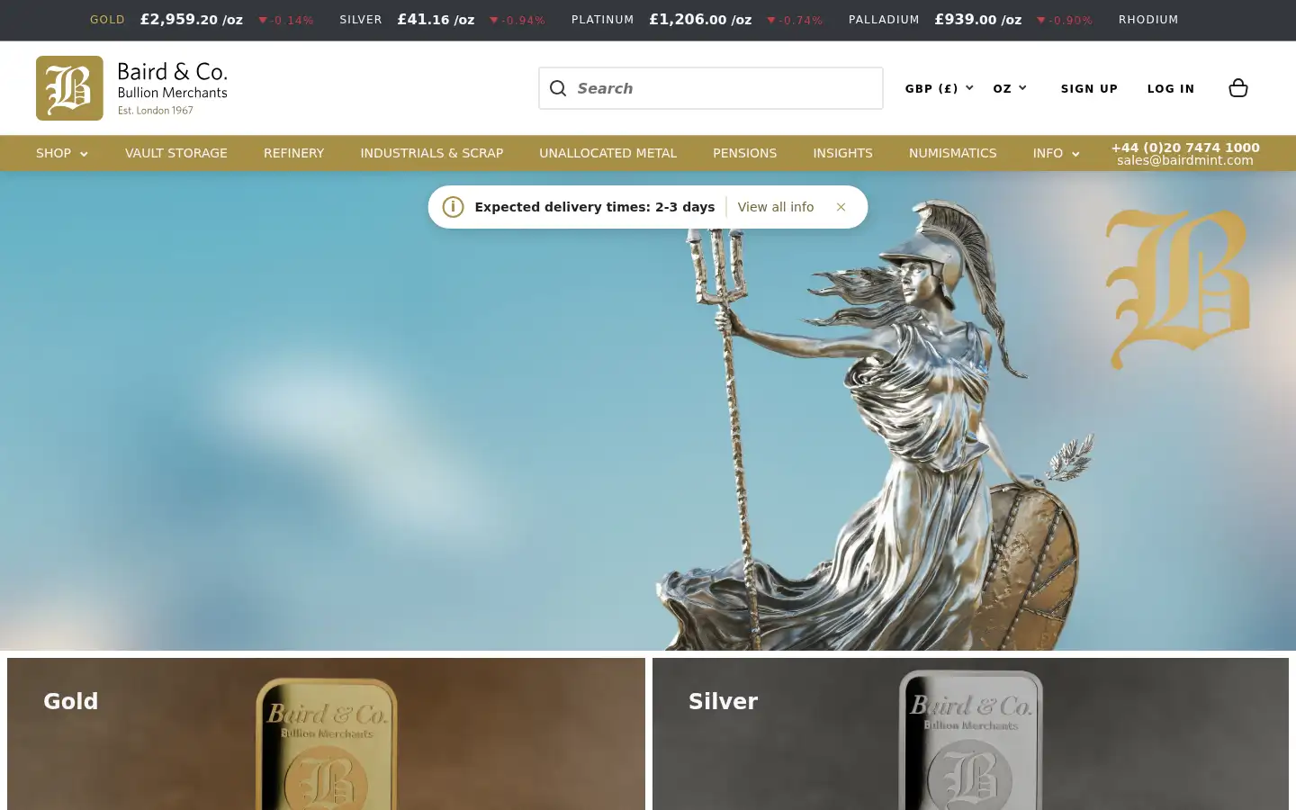 Screenshot of bairdmint.com