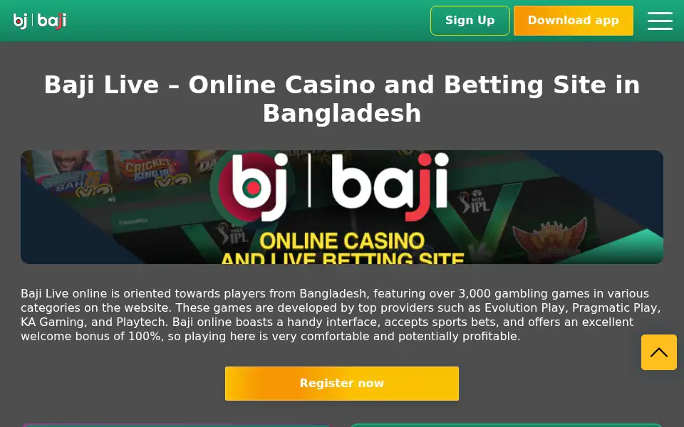 Screenshot of bajisbet.com