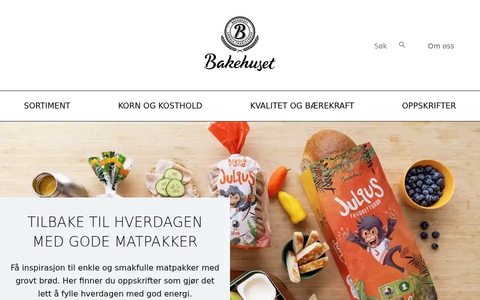 Screenshot of bakehuset.no