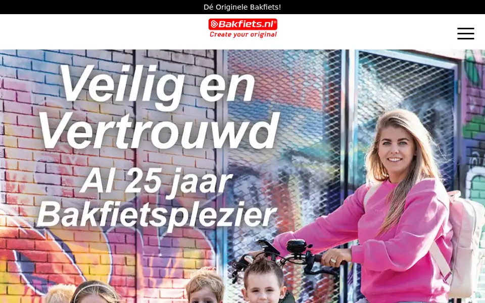 Screenshot of bakfiets.nl