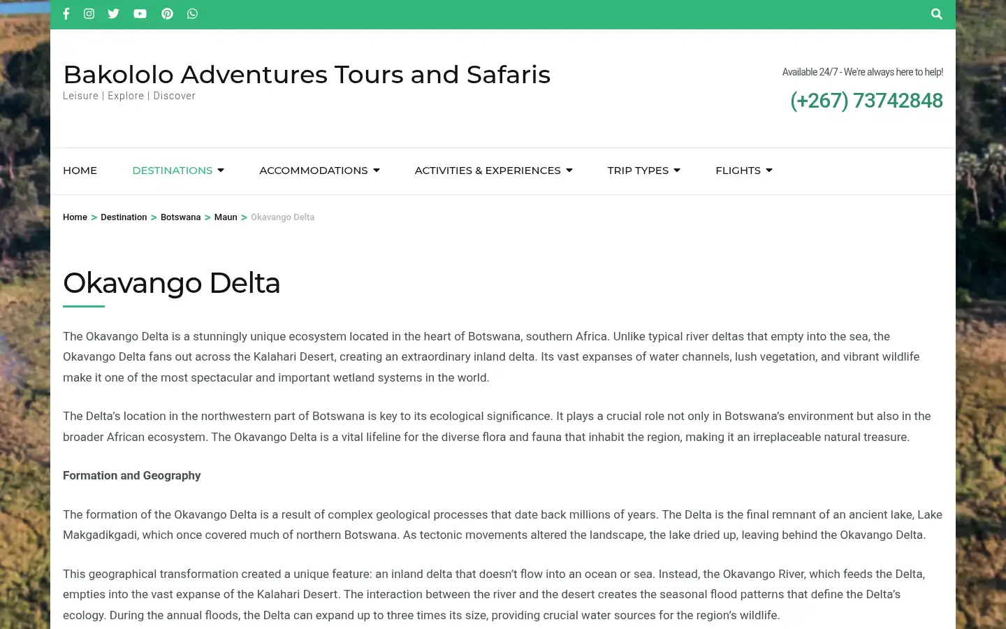 Screenshot of bakololoadventures.com