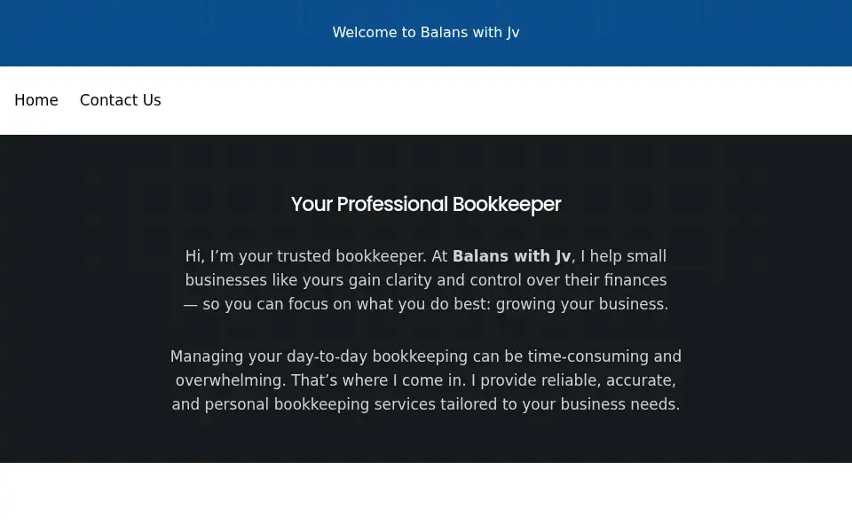 Screenshot of balanswithjv.com