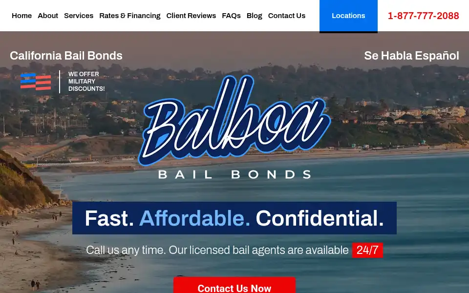 Screenshot of balboabailbonds.com