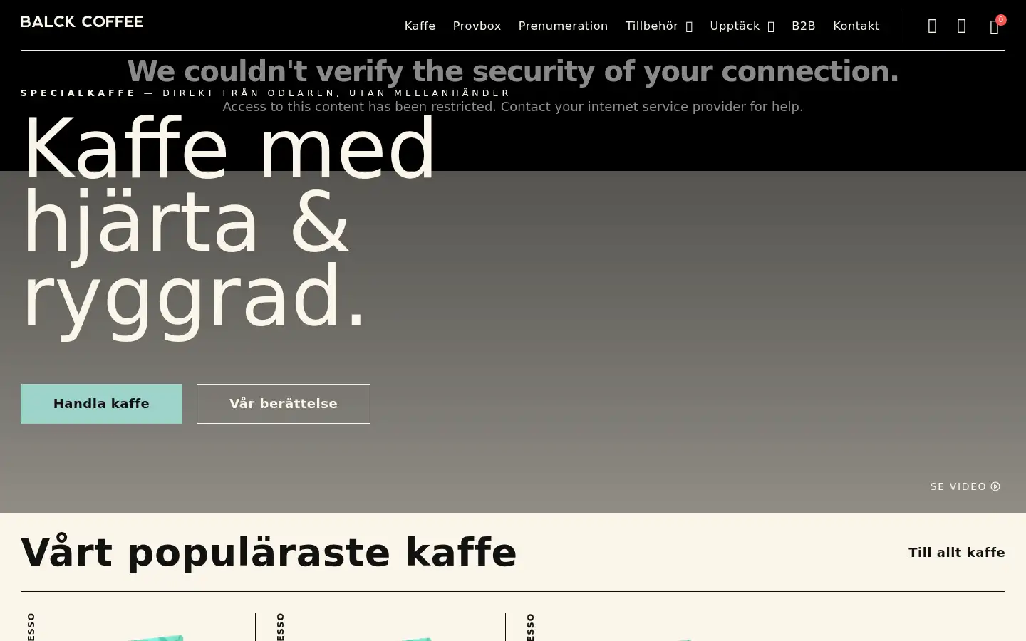 Screenshot of balckcoffee.se
