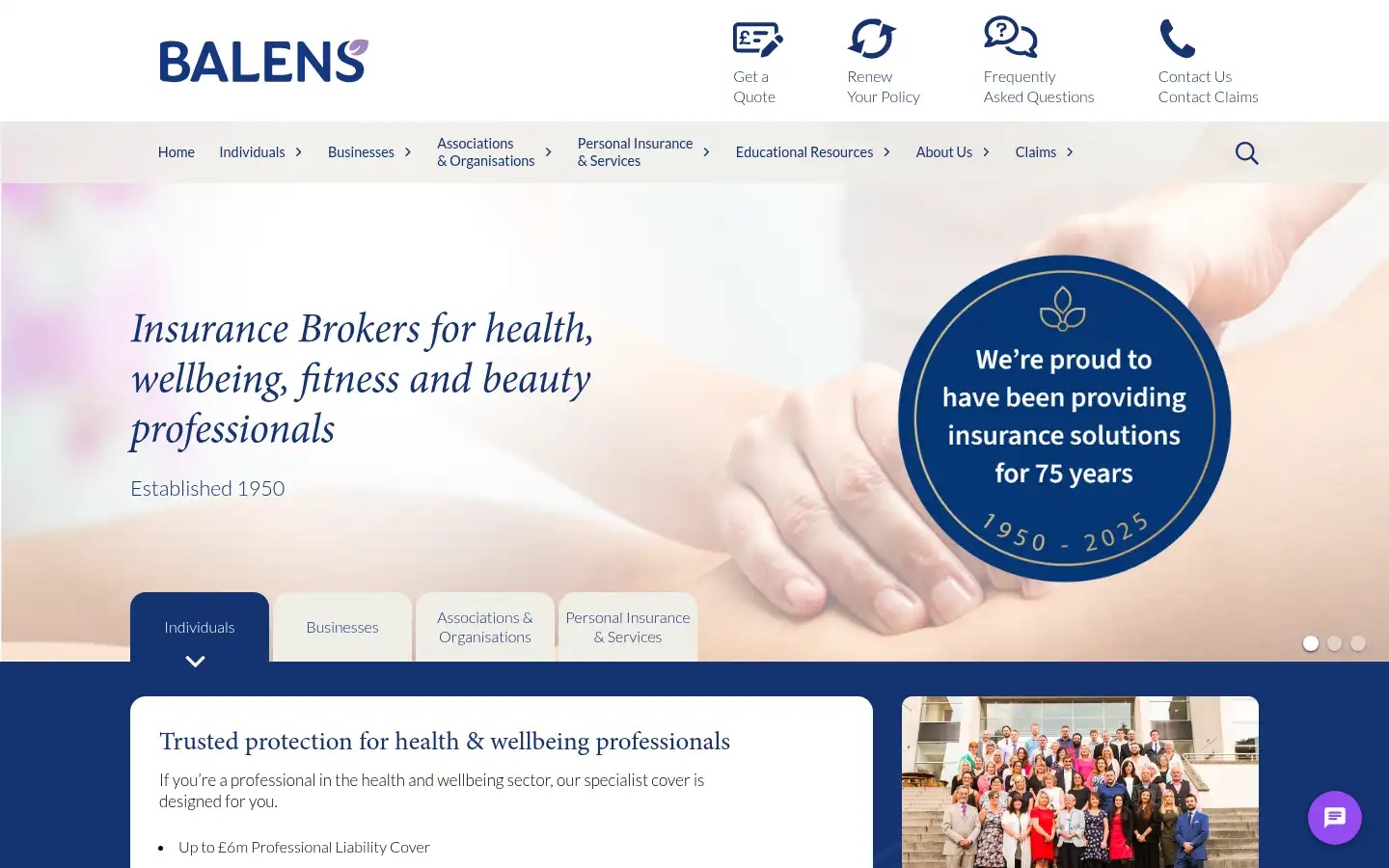 Screenshot of balens.co.uk
