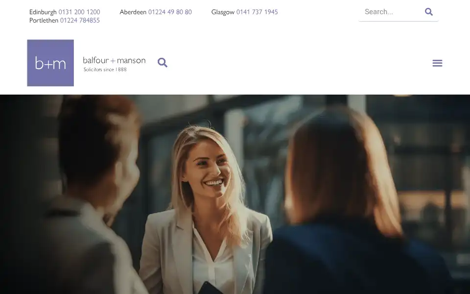 Screenshot of balfour-manson.co.uk