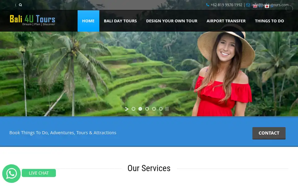 Screenshot of bali4utours.com