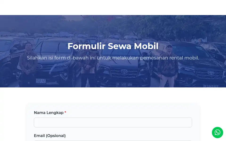 Screenshot of balibijacarrental.com