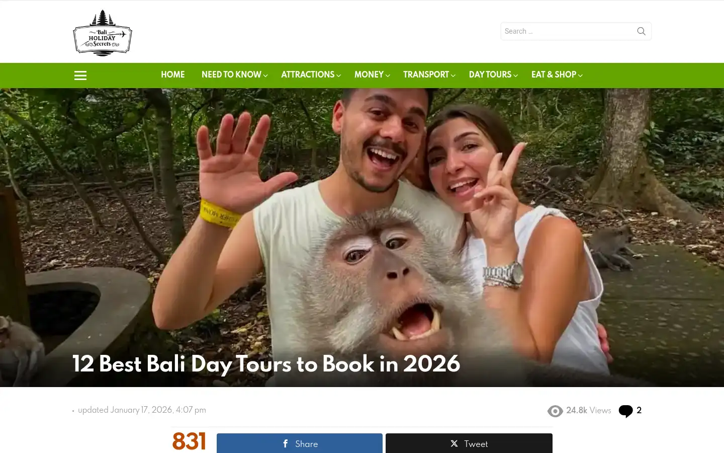 Screenshot of baliholidaysecrets.com