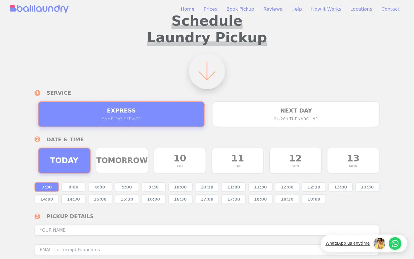 Screenshot of balilaundry.com