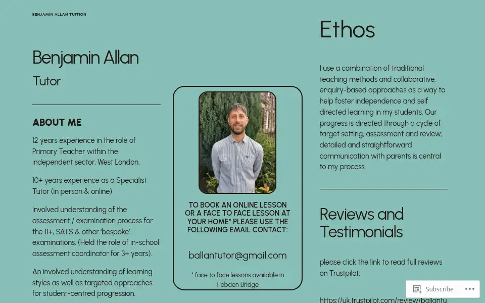 Screenshot of ballantutor.com
