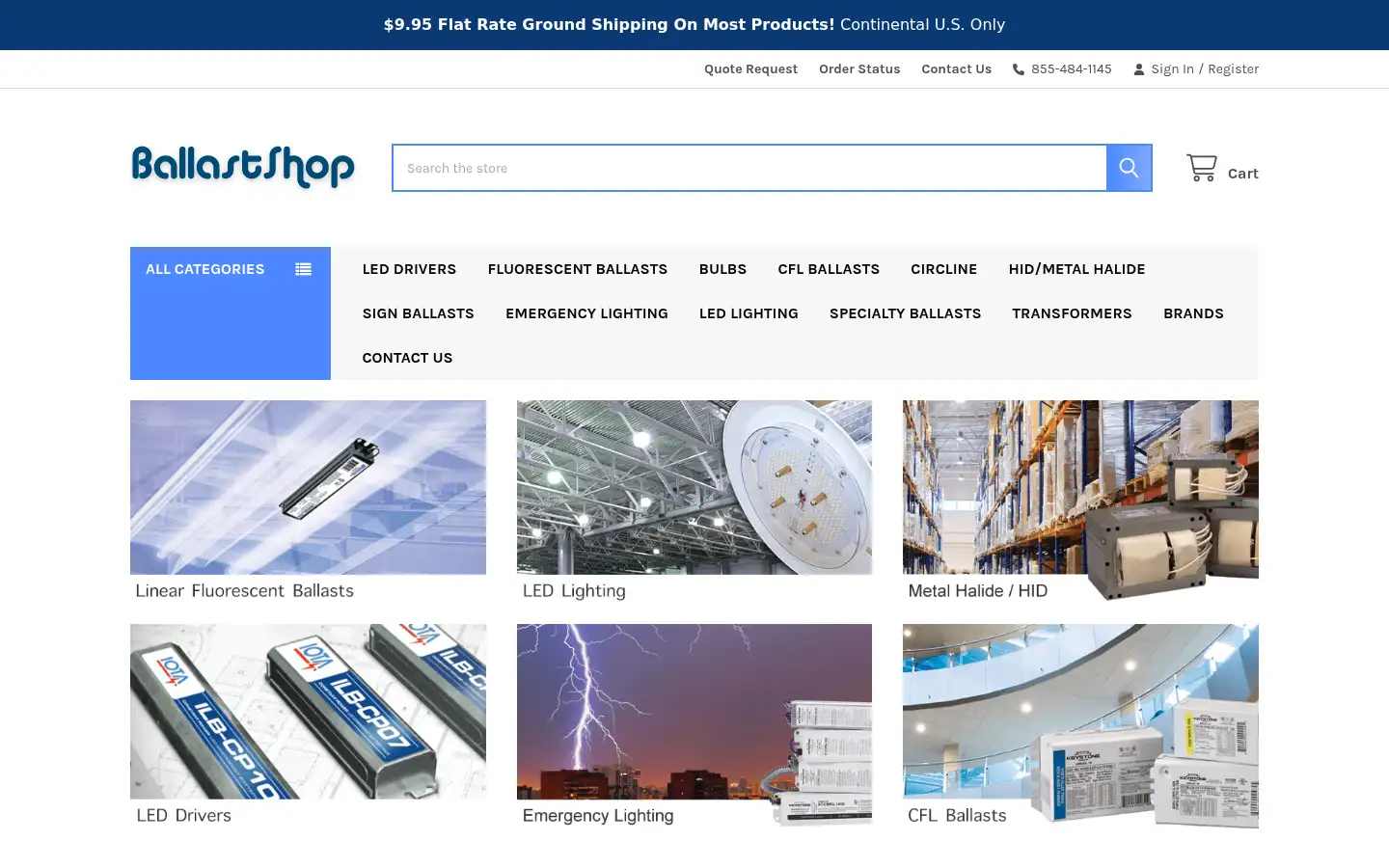 Screenshot of ballastshop.com