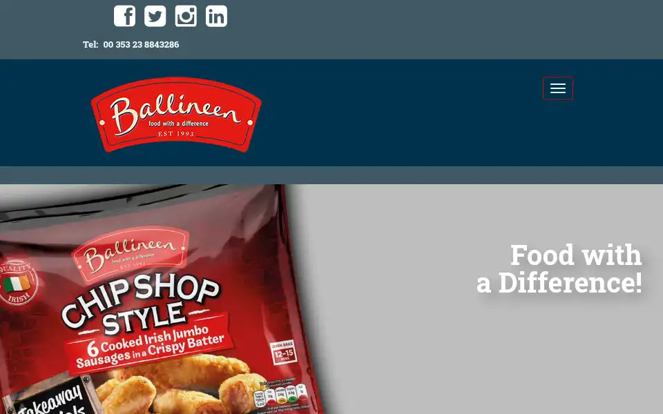 Screenshot of ballineenfinefoods.ie