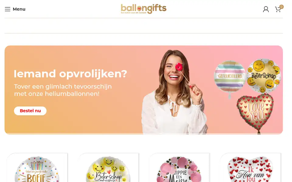 Screenshot of ballongifts.nl