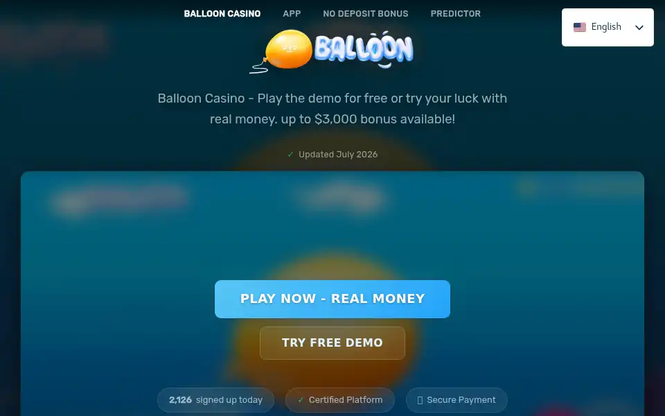 Screenshot of balloon-casino.app