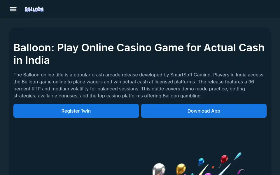 Screenshot of balloon.in.net