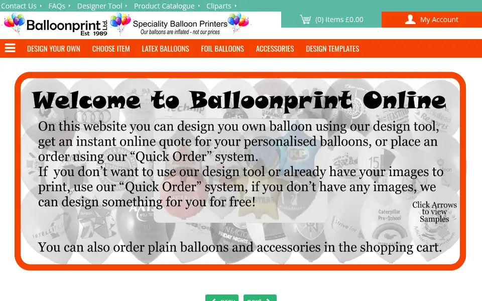 Screenshot of balloonprint.com