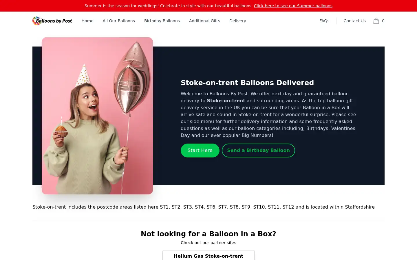 Screenshot of balloonsbypost.co.uk