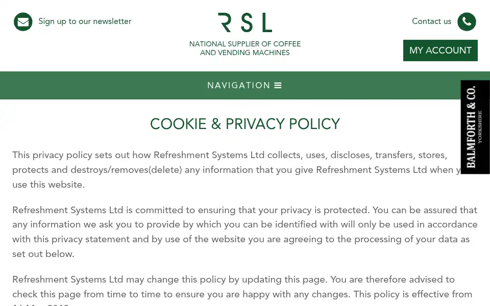 Screenshot of balmforthandco.co.uk