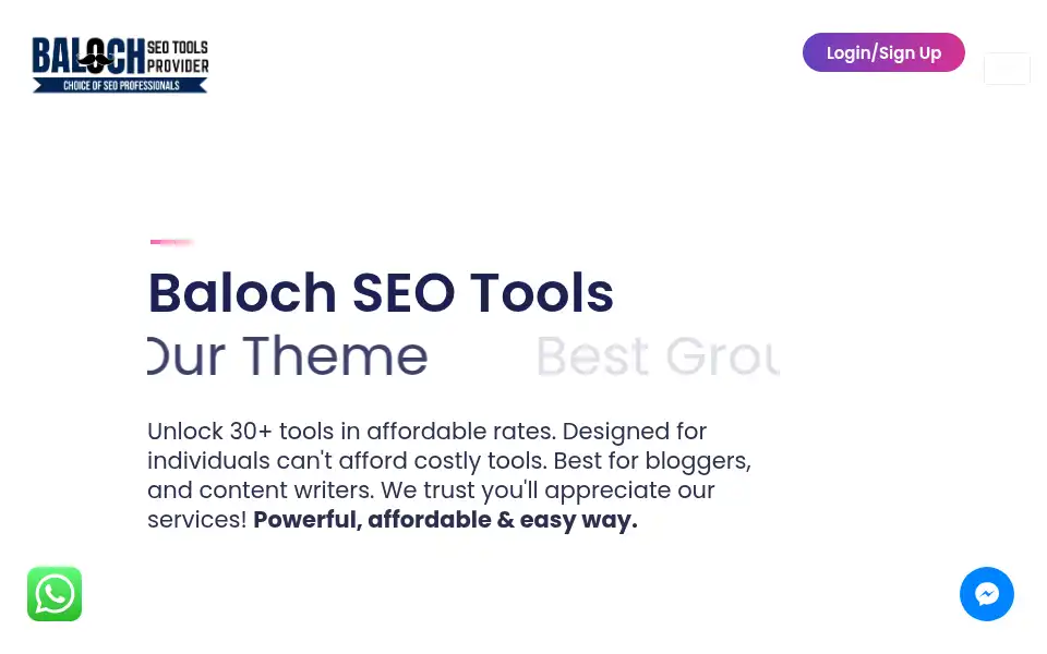 Screenshot of balochseotools.com