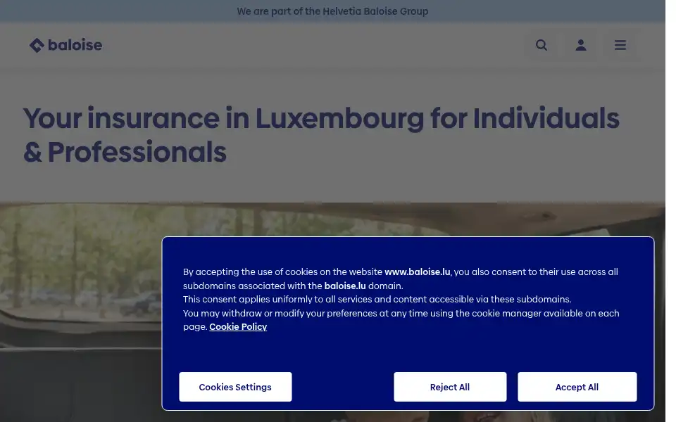 Screenshot of baloise.lu