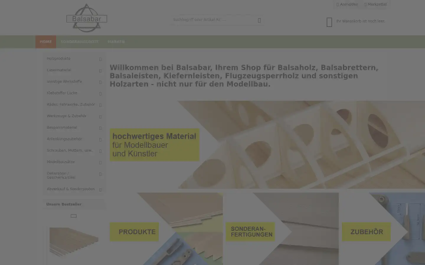 Screenshot of balsabar.de