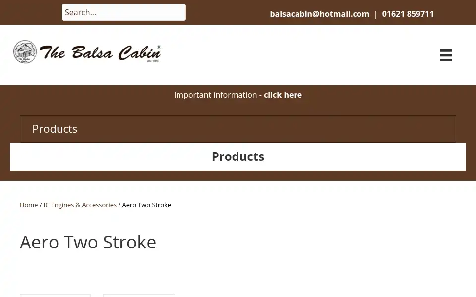 Screenshot of balsacabin.co.uk