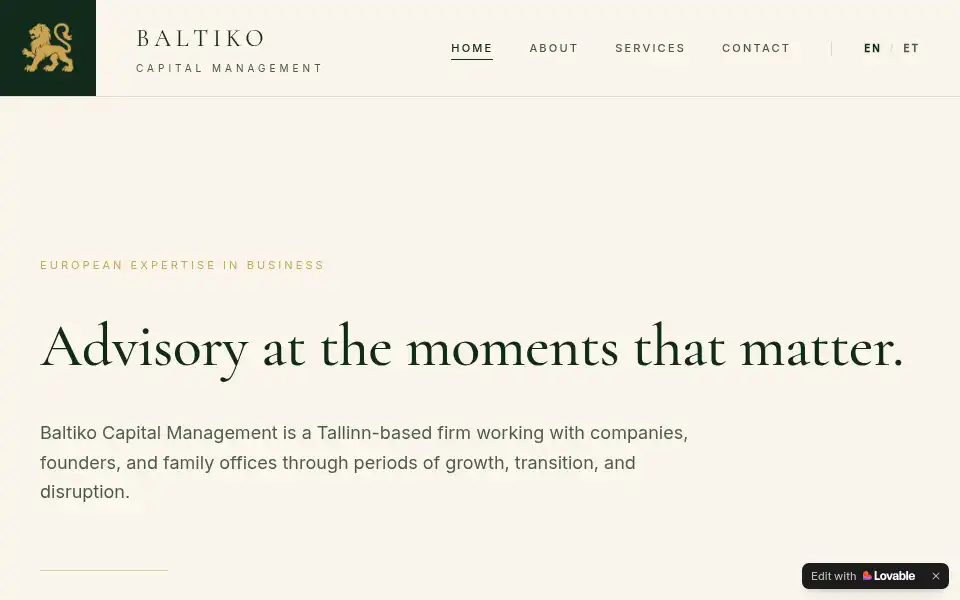 Screenshot of baltiko.capital