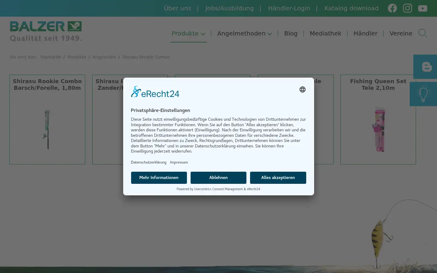 Screenshot of balzer.de