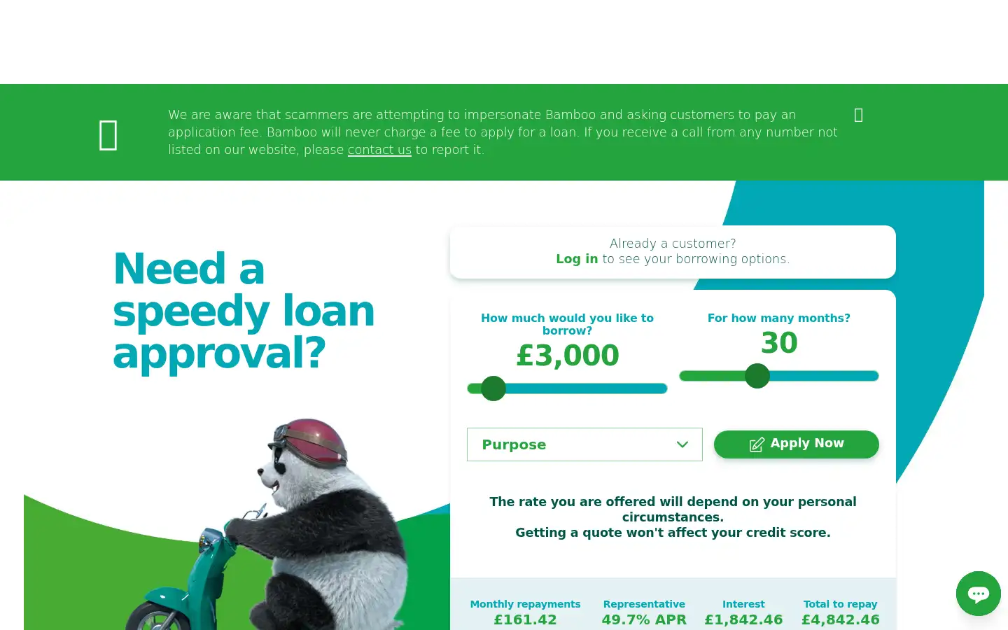 Screenshot of bambooloans.com