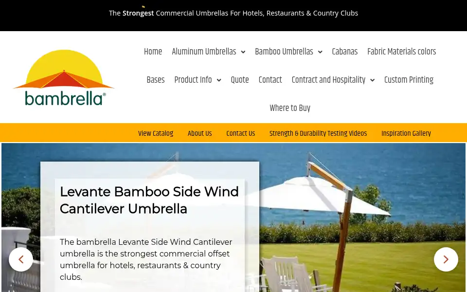 Screenshot of bambrellausa.com