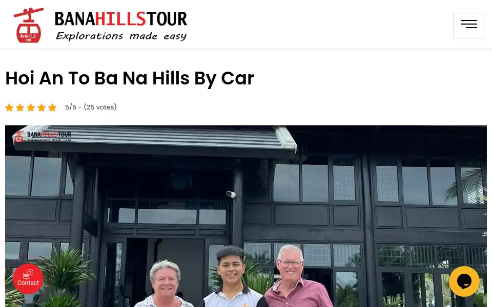 Screenshot of banahillstour.com