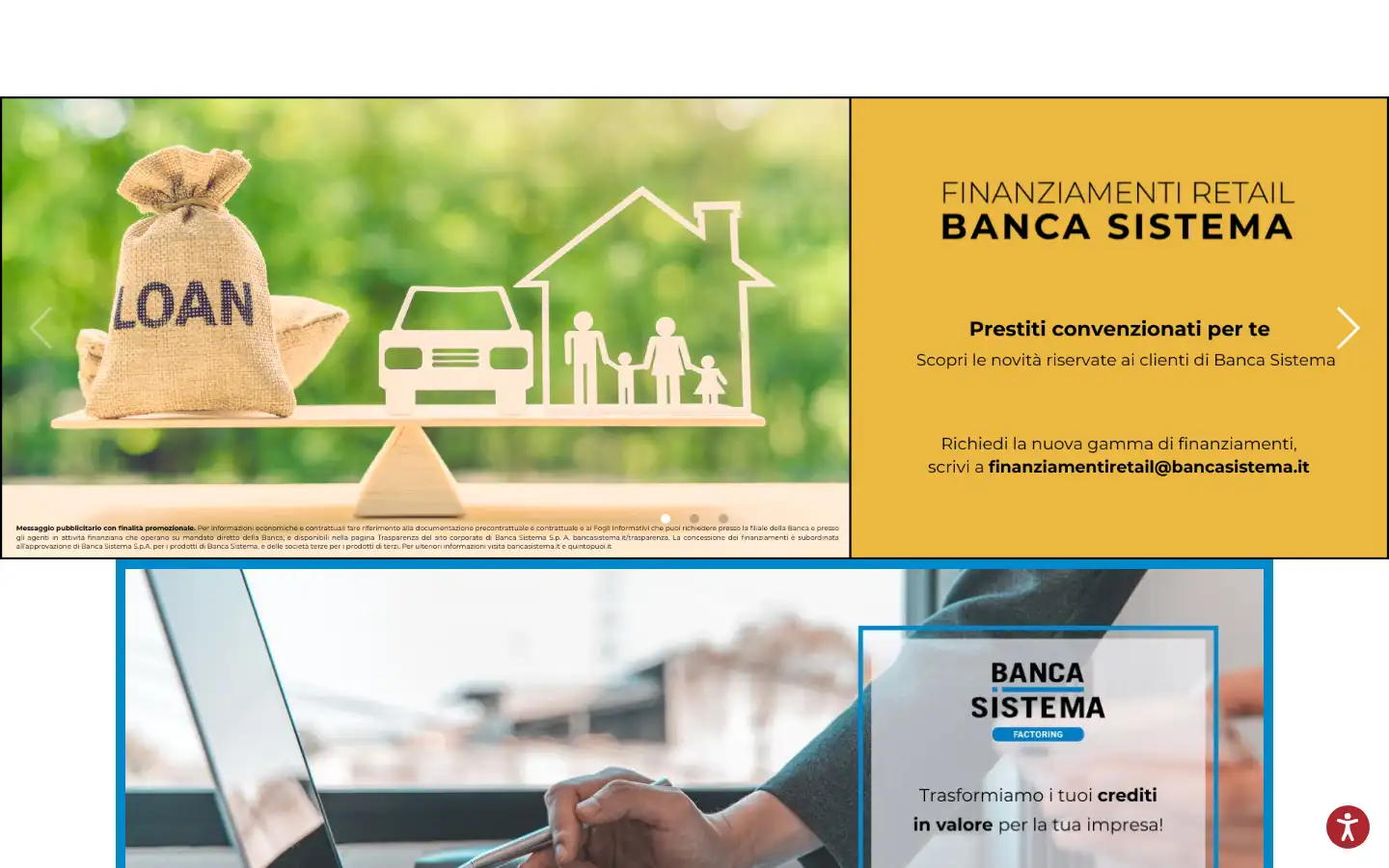 Screenshot of bancasistema.it