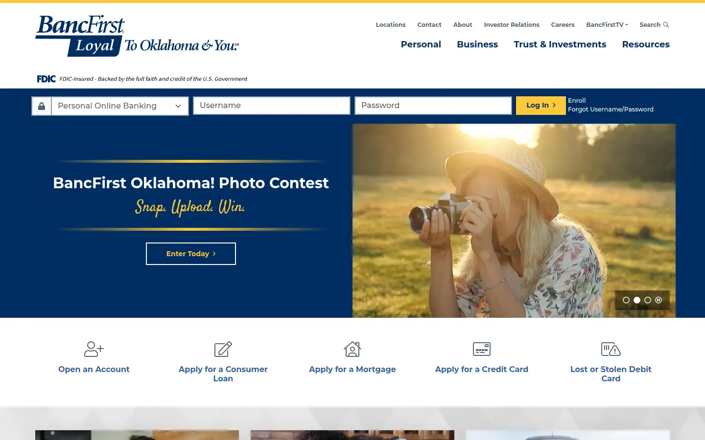 Screenshot of bancfirst.bank