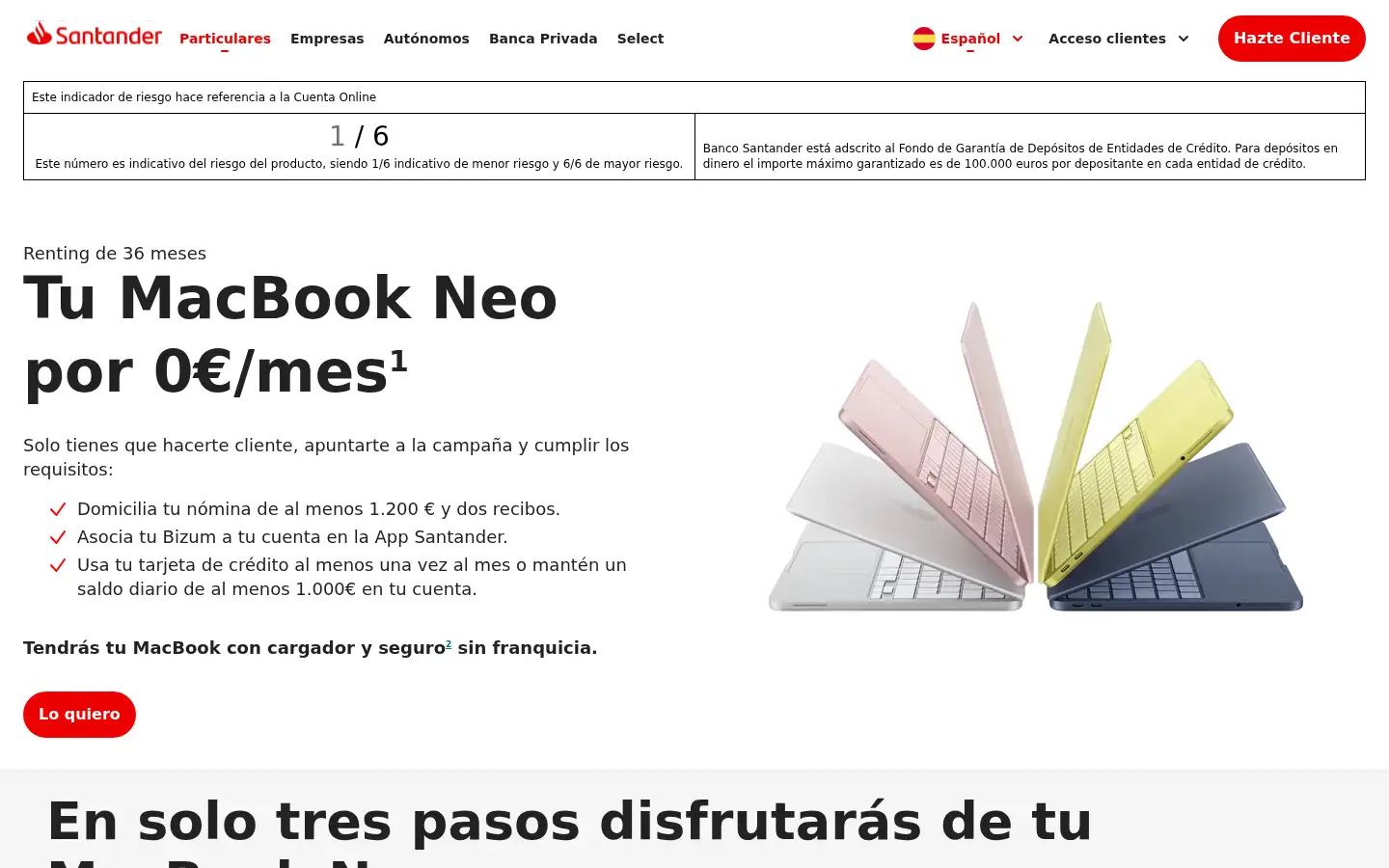 Screenshot of bancosantander.es