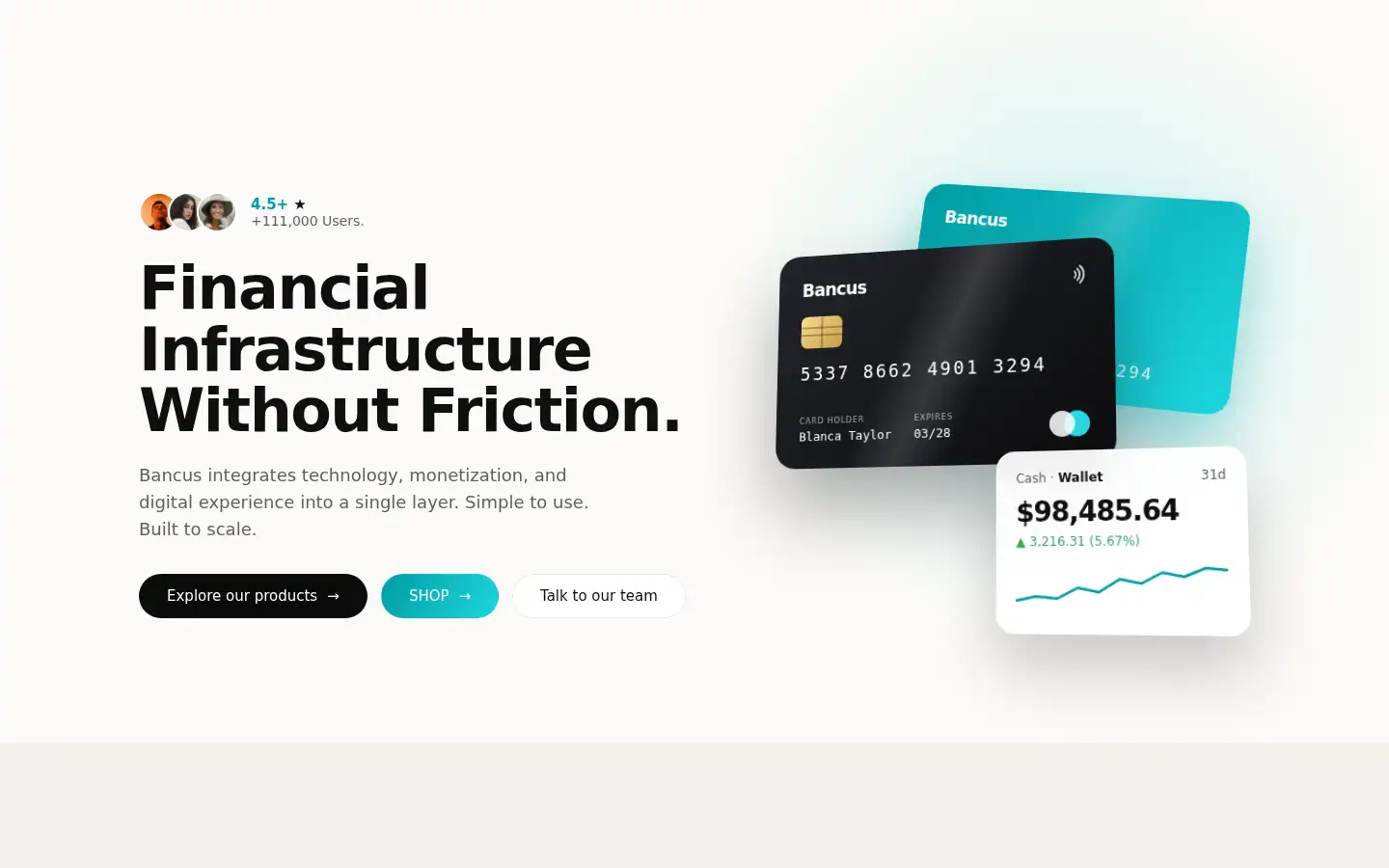 Screenshot of bancus.io