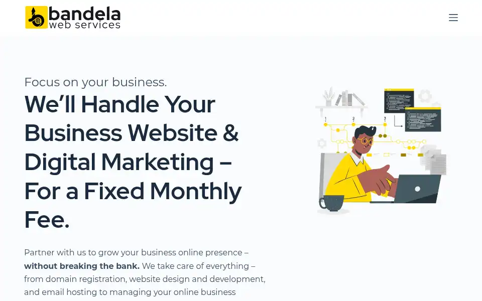 Screenshot of bandelaweb.co.za