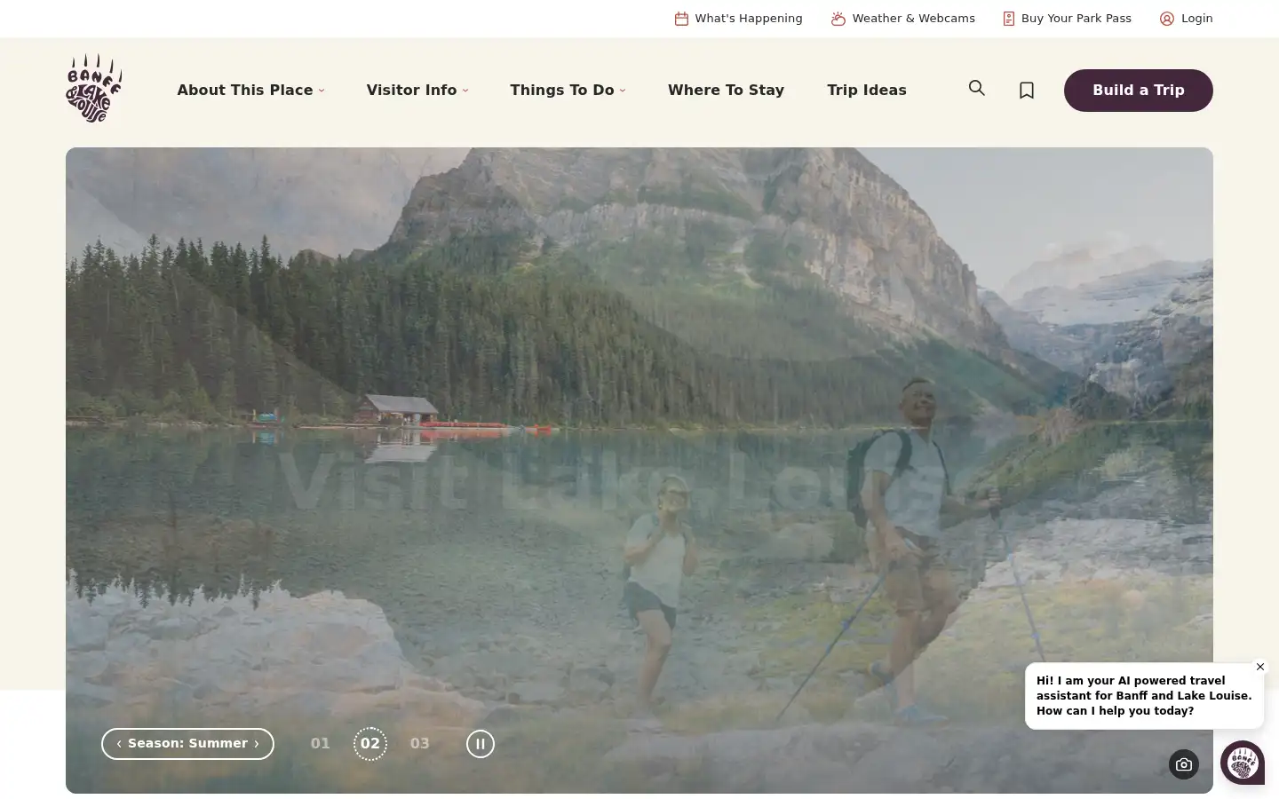 Screenshot of banfflakelouise.com