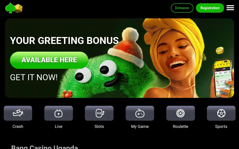 Screenshot of bang-casino.ug