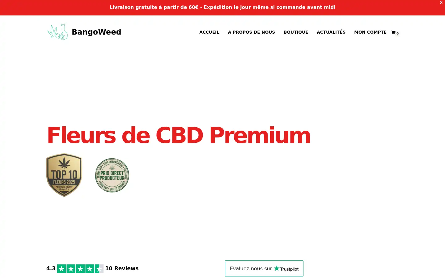 Screenshot of bangoweed.fr